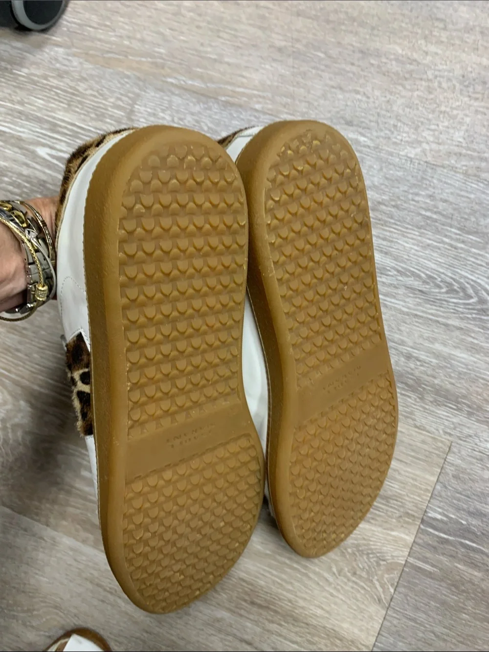 Isabel Marant Kids White Sneakers with Leopard Heel and Accents